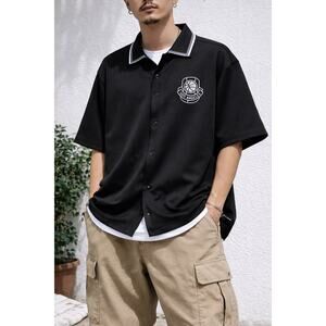 D&F Ricky Singh LA Basketball Snap Shirt XL Relaxed NWT Oversized Streetwear